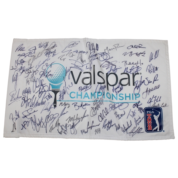 Tiger Woods, Adam Scott, Rory Mcilroy & Others Signed Valspar Championship Screen Flag JSA ALOA