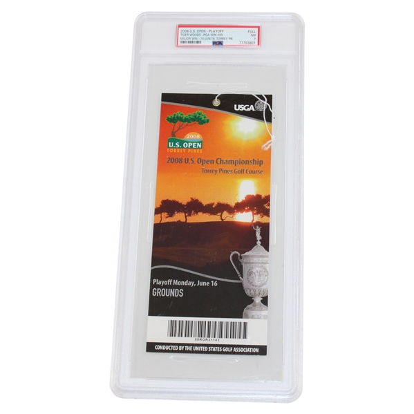 2008 US Open at Torrey Pines Playoff Monday Ticket - Tiger Woods Win - PSA NM 7 #77793801