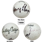1959 Major Champs Bob Rosburg, Billy Casper & Gary Player Multi-Signed Grand Slam Ball JSA ALOA