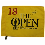 Brian Harman Signed 2023 The Open Championship at Royal Liverpool Screen Flag JSA ALOA