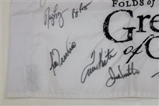 Nicklaus, Annika, Trevino & Thirteen (13) others Signed 2023 Greats of Golf Embroidered Flag JSA ALOA