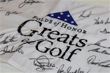 Nicklaus, Annika, Trevino & Thirteen (13) others Signed 2023 Greats of Golf Embroidered Flag JSA ALOA