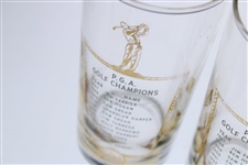 Four (4) 1957 PGA Championship Highball Glasses Listing 1940’s & 1950’s Champions