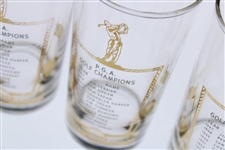 Four (4) 1957 PGA Championship Highball Glasses Listing 1940’s & 1950’s Champions