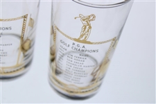 Four (4) 1957 PGA Championship Highball Glasses Listing 1940’s & 1950’s Champions
