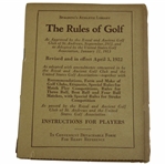 1922 The Rules of Golf A.G. Spalding & Bros Booklet