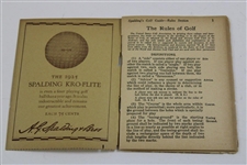 1922 The Rules of Golf A.G. Spalding & Bros Booklet