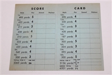 Arnold Palmer & Sam Snead Signed 1960 Exhibition at Quidneset G&CC Scorecard JSA ALOA