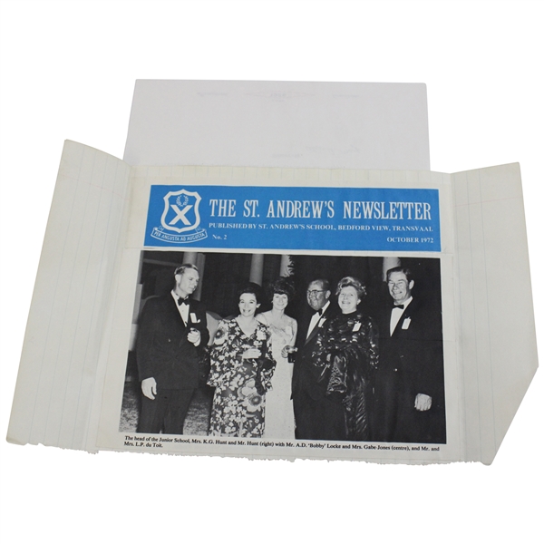 Bobby Lockes 1972 Personal Scrapbook Page w/ Letter from Mrs. George May on Reverse