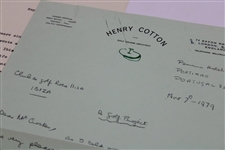 Henry Cotton Handwritten Correspondence w/ Club De Golf Roca Ilsa Captain on Letterhead JSA ALOA