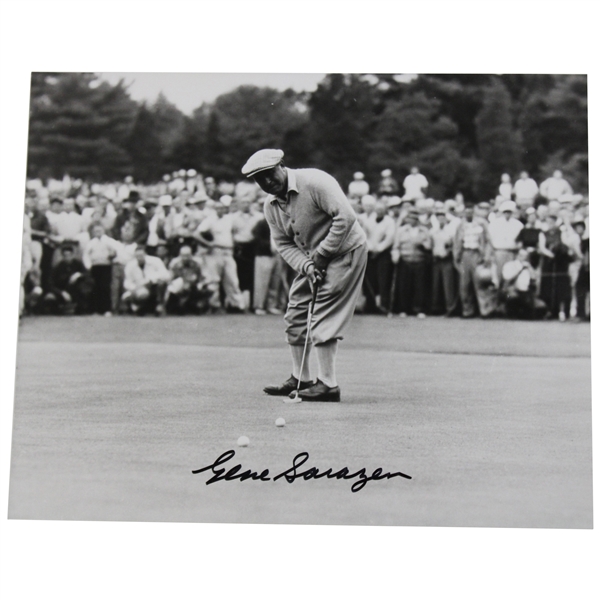 Gene Sarazen Signed Putting in Knickers Photo JSA ALOA