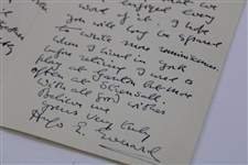 Handwritten Letter to J.H. Taylor about Taylor's 1943 'Golf: My Life's Work'