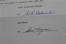 Ben Hogan Signed Sohio Petroleum Co. Contract JSA ALOA