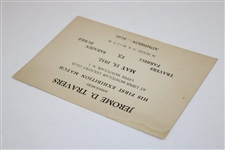 Jerome D. Travers Announcing 1st Exhibition Match w/Farrell, Sarazen, & Burke Cardboard Notice