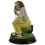 Golf Clown Davar Porcelain Figure on Wooden Base