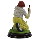 Golf Clown Davar Porcelain Figure on Wooden Base