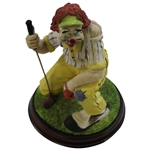 Golf Clown Davar Porcelain Figure on Wooden Base
