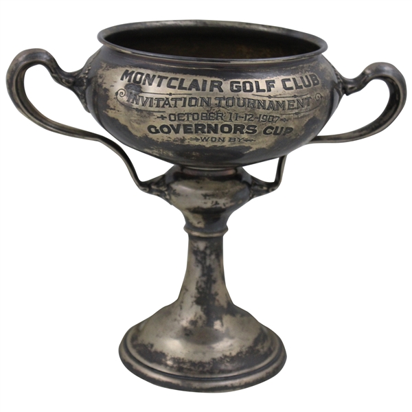 Jerome Travers Sterling Silver 1907 Governors Cup at Montclair GC Trophy with Travers Family COA