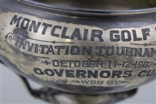 Jerome Travers' Sterling Silver 1907 Governors Cup at Montclair GC Trophy with Travers Family COA
