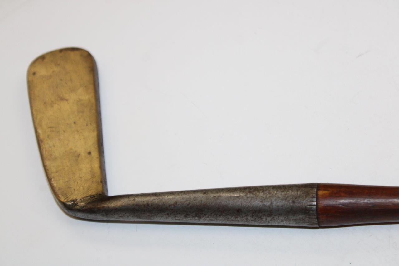 Lot Detail - Unique Tom Morris Tom Stewart Brass Face Hickory Shaft Putter