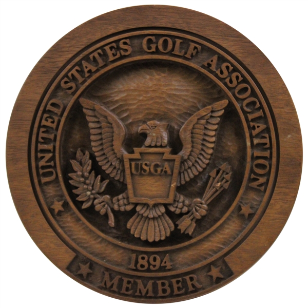 Large USGA Carved Member Round Wall Plaque Display Sign