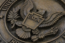 Large USGA Carved Member Round Wall Plaque Display Sign