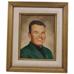 Jack Burke Original Oil Framed Portrait With Canvas Border by Artist Tom McDonald