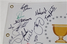 2017 PGA Presidents Cup Signed Flag With 28 Signatures JSA ALOA