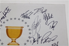 2017 PGA Presidents Cup Signed Flag With 28 Signatures JSA ALOA