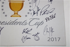 2017 PGA Presidents Cup Signed Flag With 28 Signatures JSA ALOA