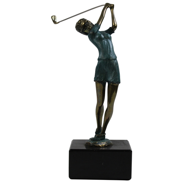 1991 Tom Bennett Limited Edition Bronze Woman Golfer Sculpture #66/500