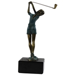 1991 Tom Bennett Limited Edition Bronze Woman Golfer Sculpture #66/500