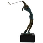 1991 Tom Bennett Limited Edition Bronze Woman Golfer Sculpture #66/500