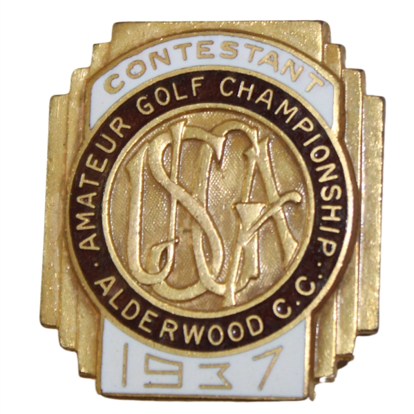 1937 US Amateur Championship at Alderwood GC Contestant Badge - Goodman Winner