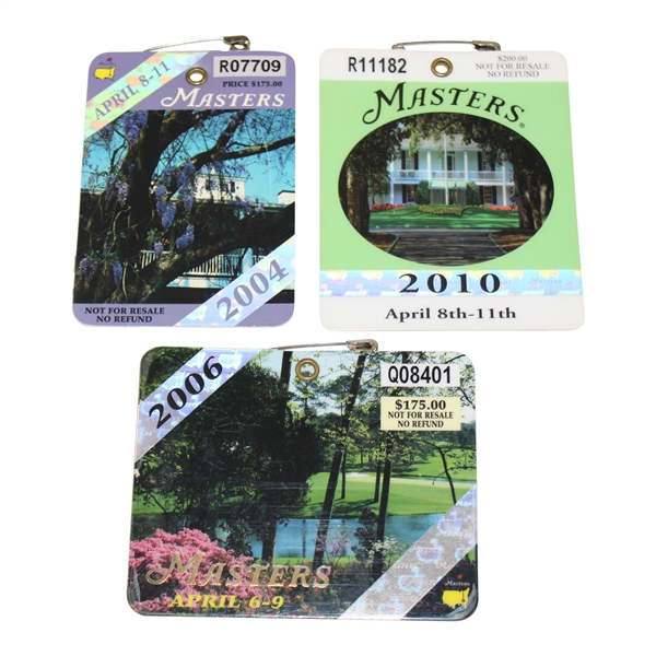2004, 2006 & 2010 Masters Tournament SERIES Badges - Phi Mickelson Wins