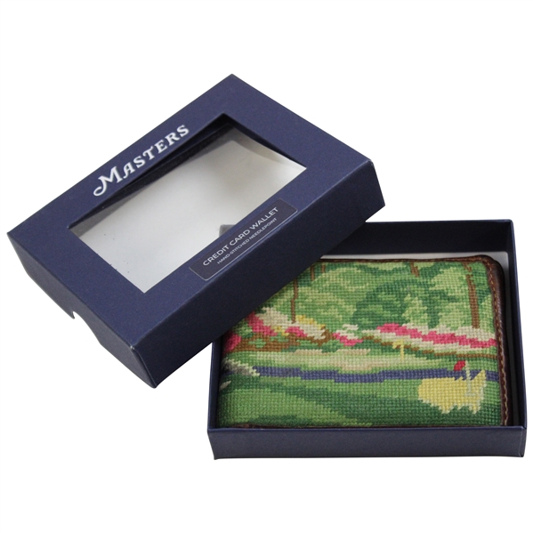 Masters Tournament Hand-Stitched Smathers & Branson Needlepoint Credit Card Used Wallet in Box