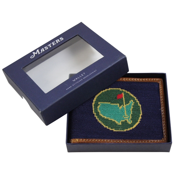 Masters Tournament Hand-Stitched Smathers & Branson Needlepoint Used Wallet in Box
