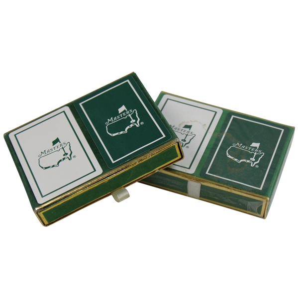 Two (2) Set of Masters Tournament Green & White Playing Cards - One Opened