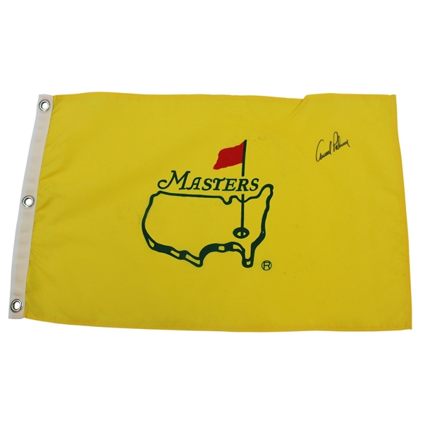 Arnold Palmer Signed Oversized Undated Masters Yellow Screen Flag JSA #X26533