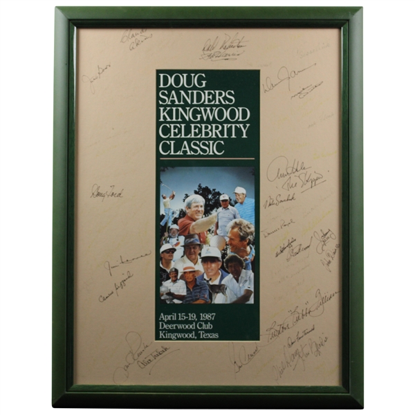 Clint Eastwood, Alan Shepard, & Others Signed 1987 Doug Sanders Kingwood Celebrity Classic Print - Framed JSA ALOA