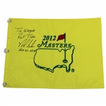 Nick Saban Signed & Personalized 2012 Masters Embroidered Flag w/Bama/Notre Dame Score JSA ALOA
