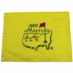 Gary Player Signed 2001 Masters Embroidered Flag with Years Won JSA ALOA