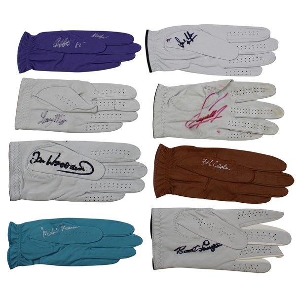 Couples, Zoeller, Langer & Five (5) other Masters Champions Signed Golf Gloves JSA ALOA