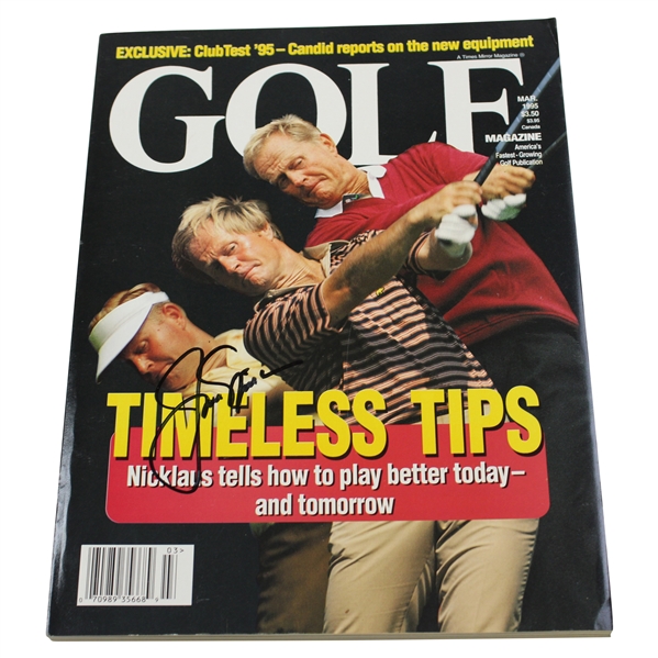 Jack Nicklaus Signed 1995 Golf Timeless Tips Magazine JSA ALOA