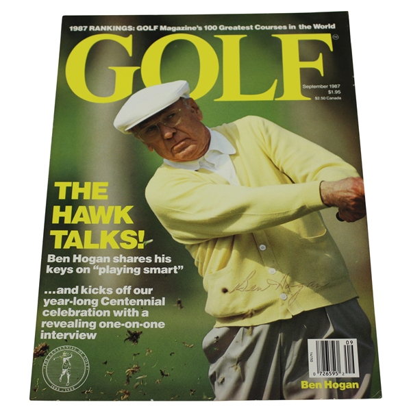 Ben Hogan Signed 1987 Golf Magazine Cover JSA ALOA