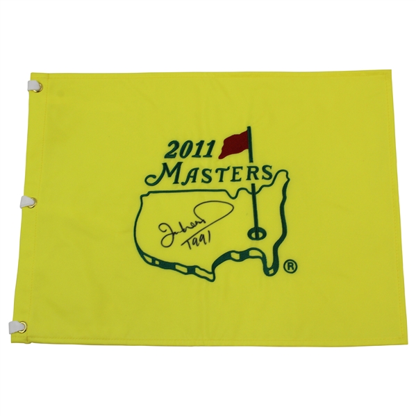 Ian Woosnam Signed 2011 Masters Embroidered Flag with 1991 JSA ALOA