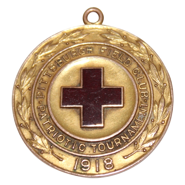 Jock Hutchison’s 1918 Pittsburgh Field Club Red Cross 10k Gold Winners Medal
