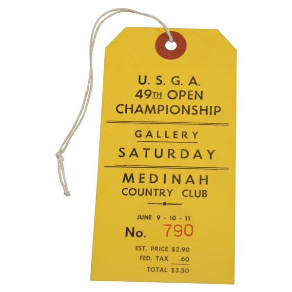 1949 U.S. Open at Medinah Country Club Final Round Ticket