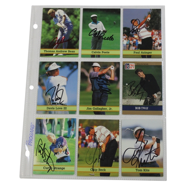 Nine (9) Signed Golf Cards by Major Golf Stars JSA ALOA