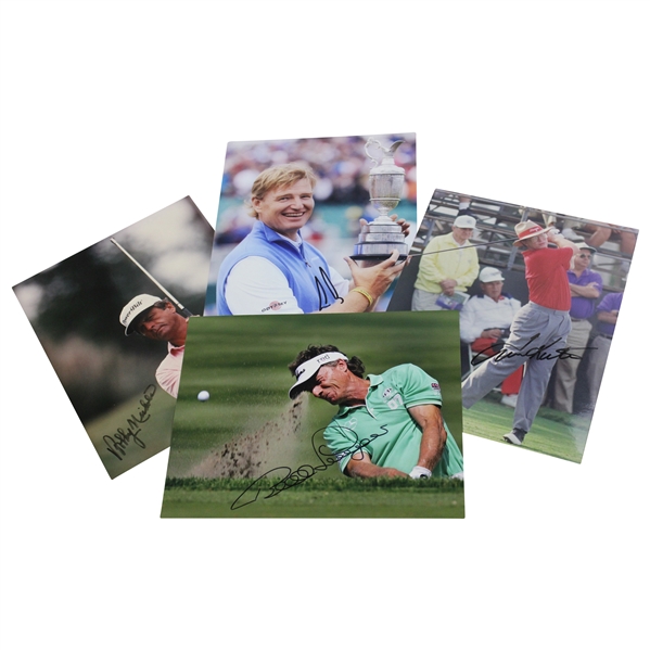 Four (4) Signed (Langer, Els, Kite, Nichols) Golf Photographs Major Winners  JSA ALOA